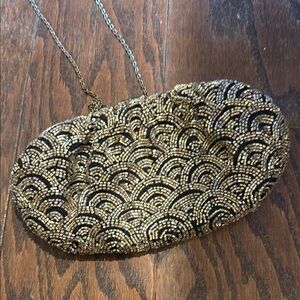 Miss Albright beaded evening bag with chain shoulder strap